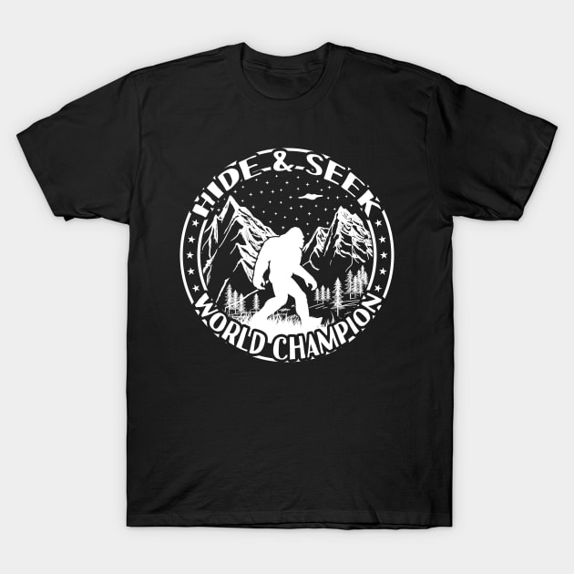 Bigfoot Hide And Seek T-Shirt by Tesszero